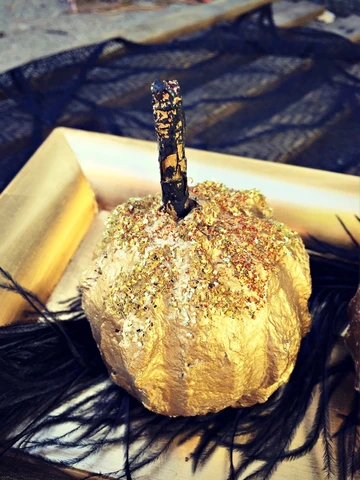 gold paper mache pumpkin craft